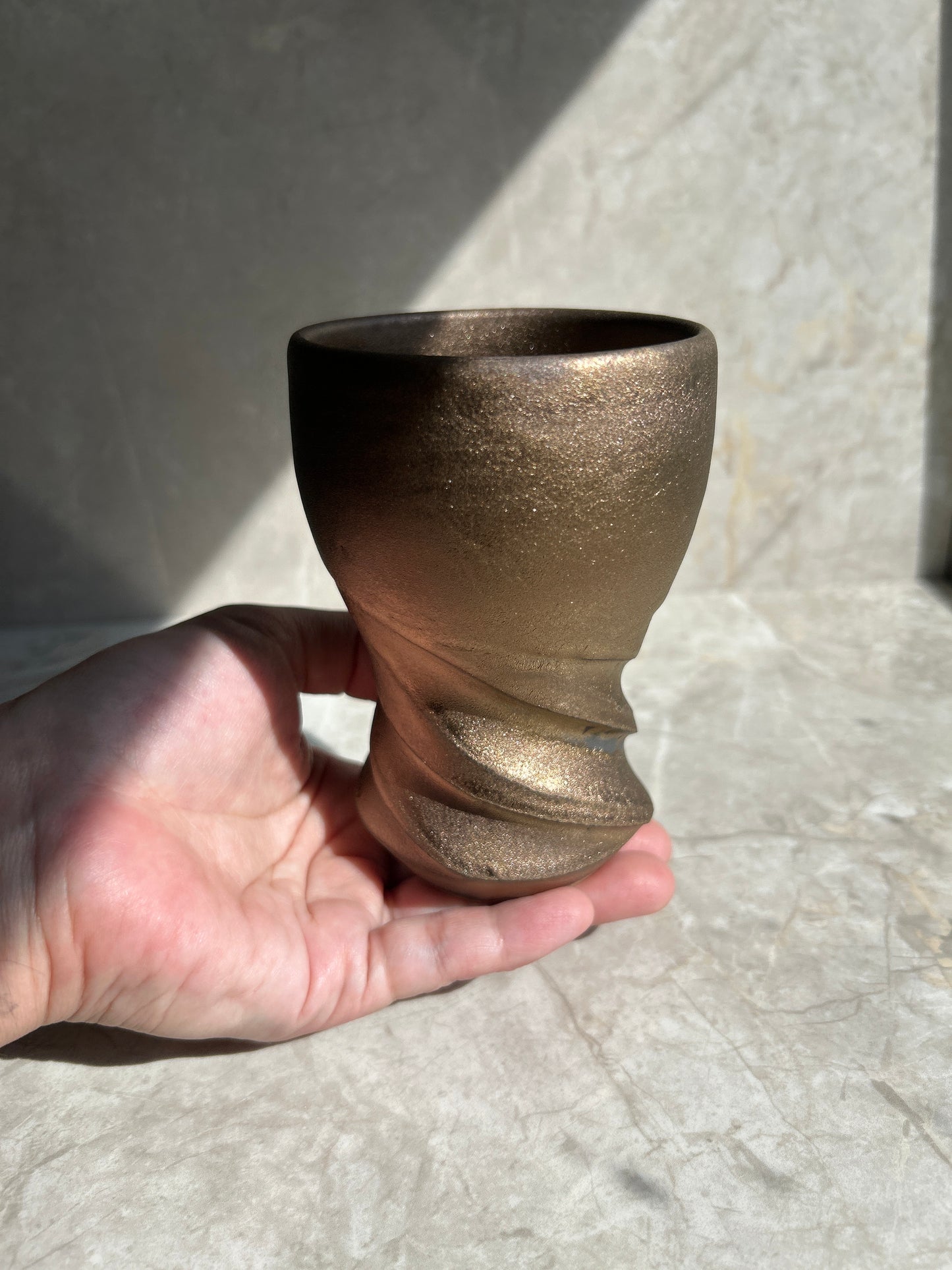 One-of-a-Kind Thermal Spiral Ceramic Tumbler — Handcrafted in Japan