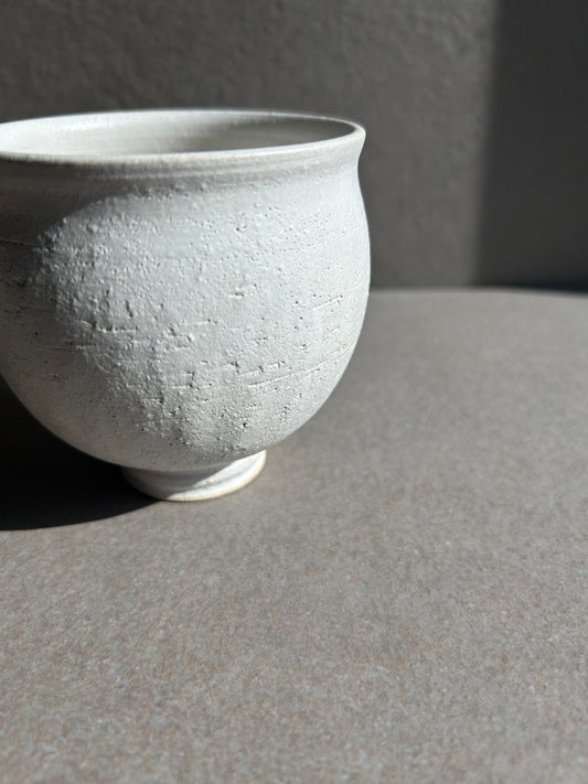 Matte White Sculpted Vessel — One of a Kind
