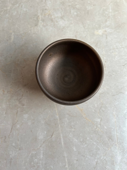Volcanic Ash Obsidian Field Vessel — Handcrafted Small Ceramic Vessel