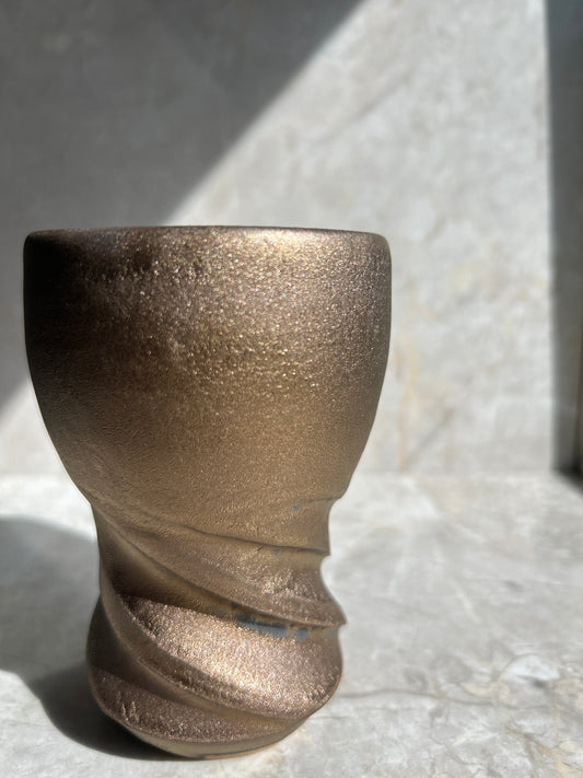 One-of-a-Kind Thermal Spiral Ceramic Tumbler — Handcrafted in Japan