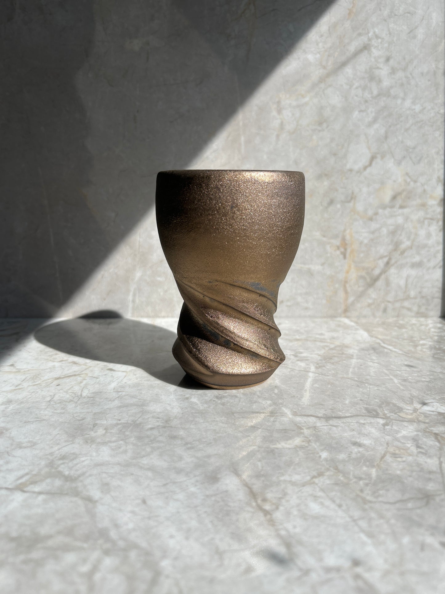 One-of-a-Kind Thermal Spiral Ceramic Tumbler — Handcrafted in Japan