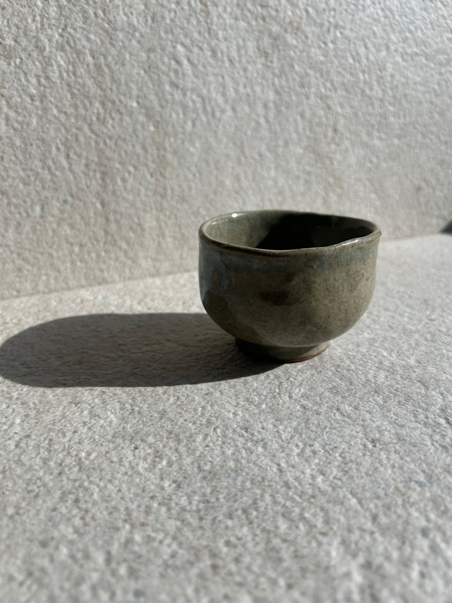 Deep Olive Ash-Glazed Ceramic Vessel — One-of-a-Kind Small Bowl & Art Piece