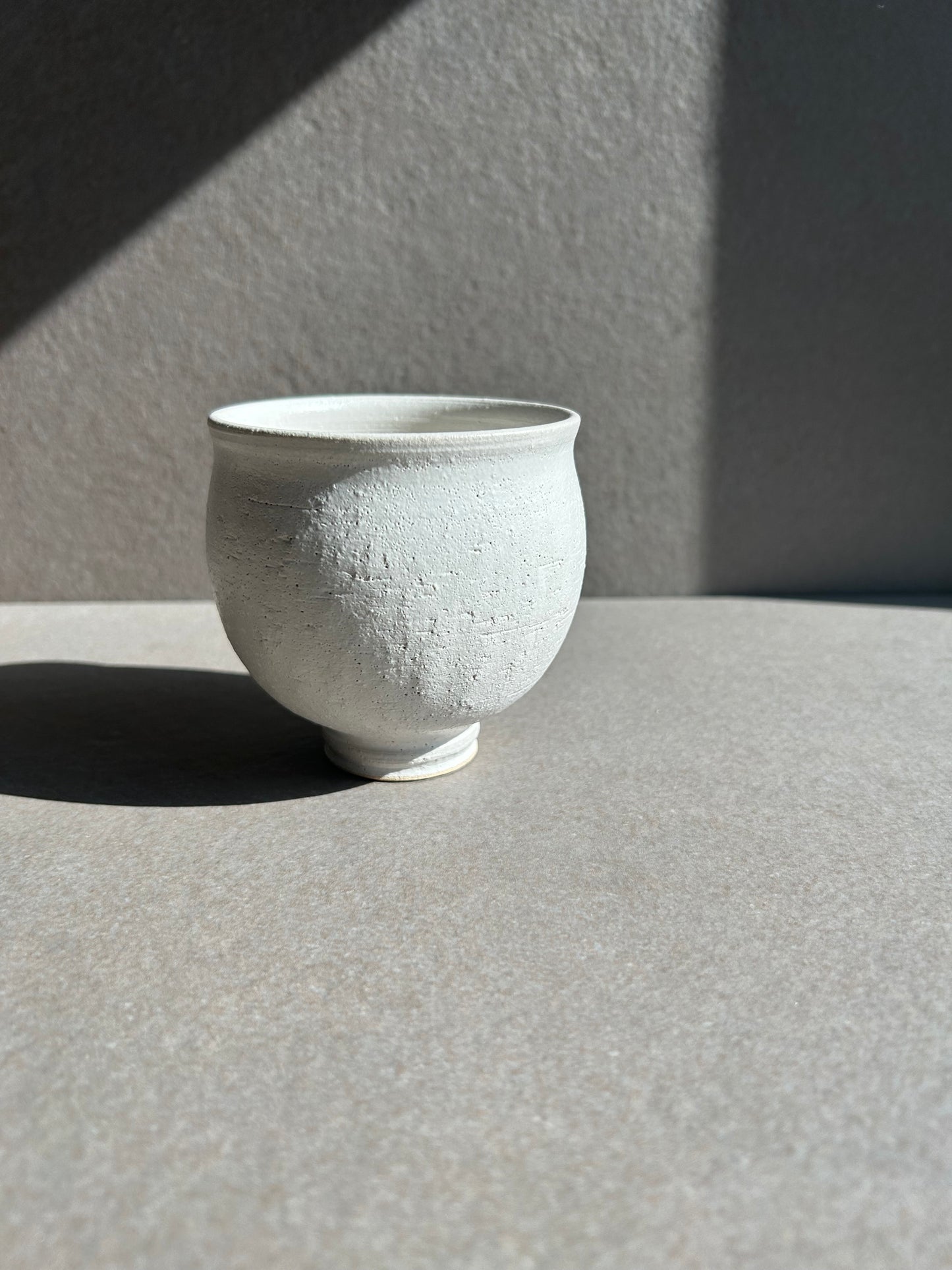 Matte White Sculpted Vessel — One of a Kind