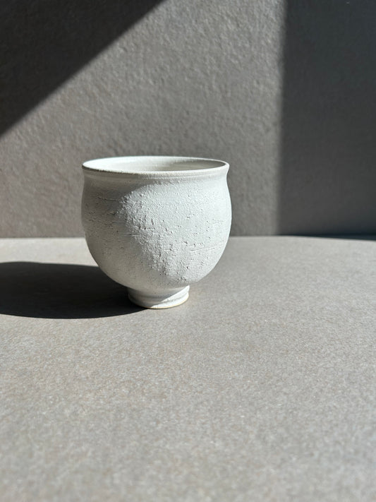 Matte White Sculpted Vessel — One of a Kind