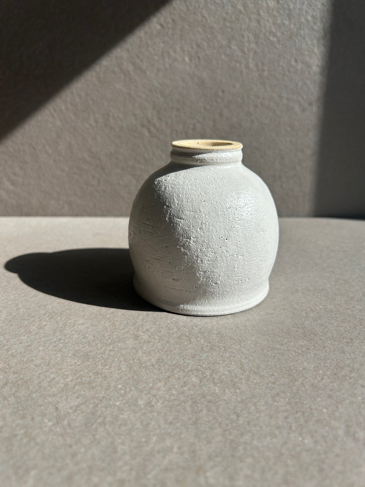 Matte White Sculpted Vessel — One of a Kind