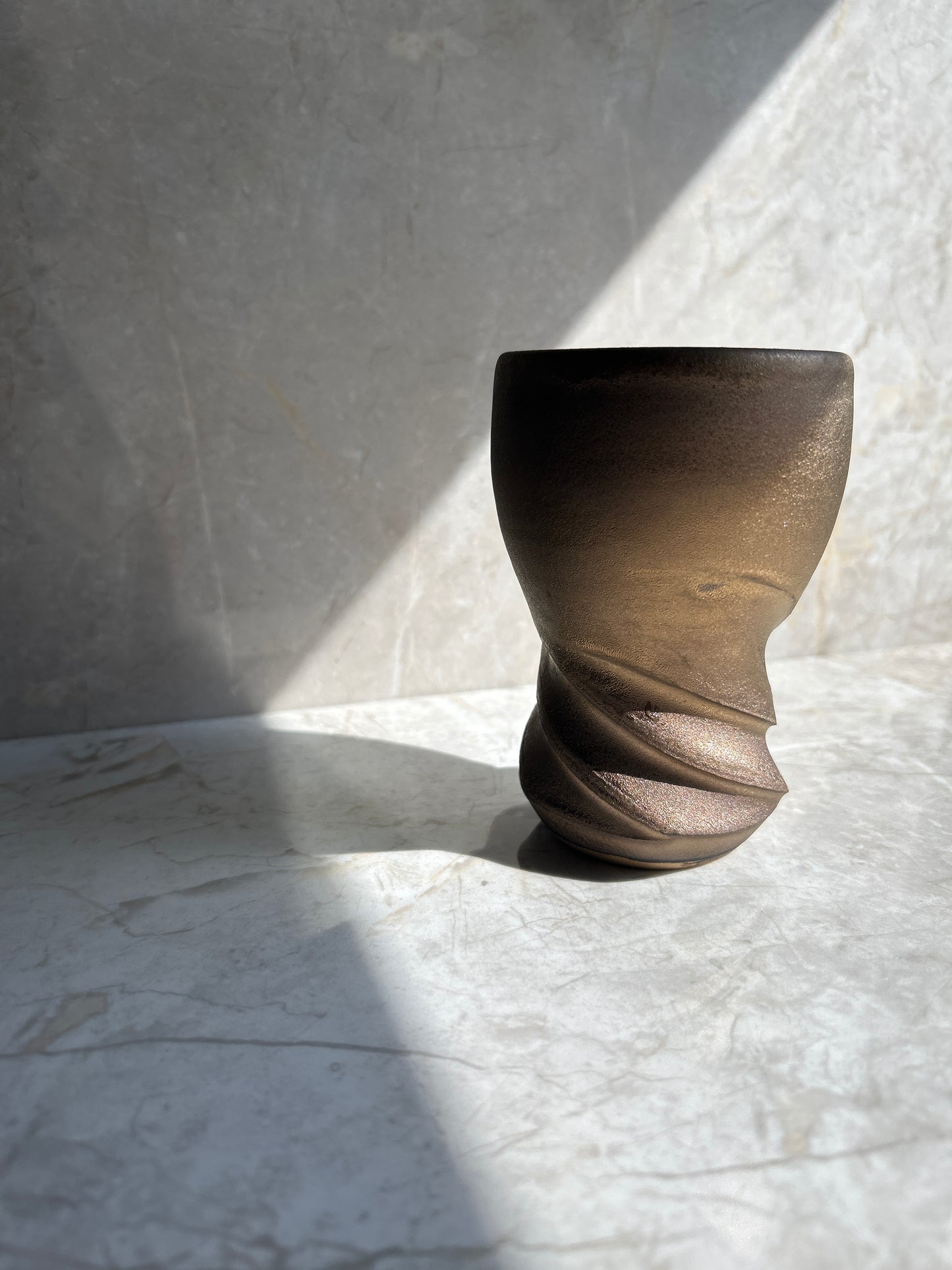 One-of-a-Kind Thermal Spiral Ceramic Tumbler — Handcrafted in Japan