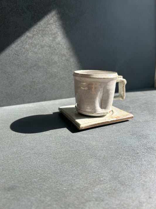 One-of-a-Kind Japanese Espresso Mug Set — Sculpted Thumb Rest Edition