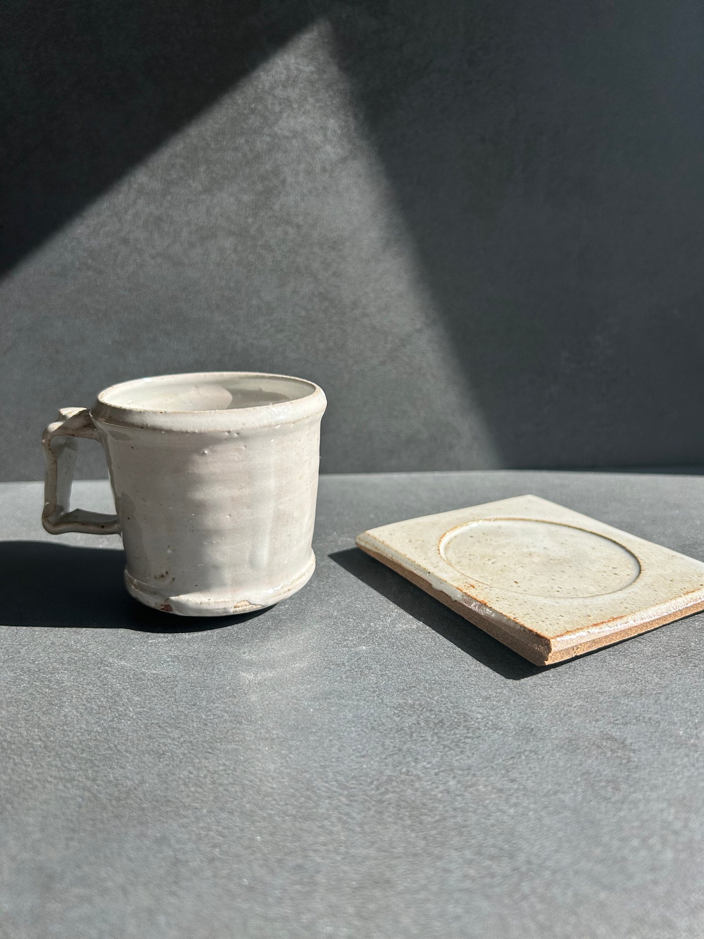 One-of-a-Kind Japanese Espresso Mug Set — Sculpted Thumb Rest Edition