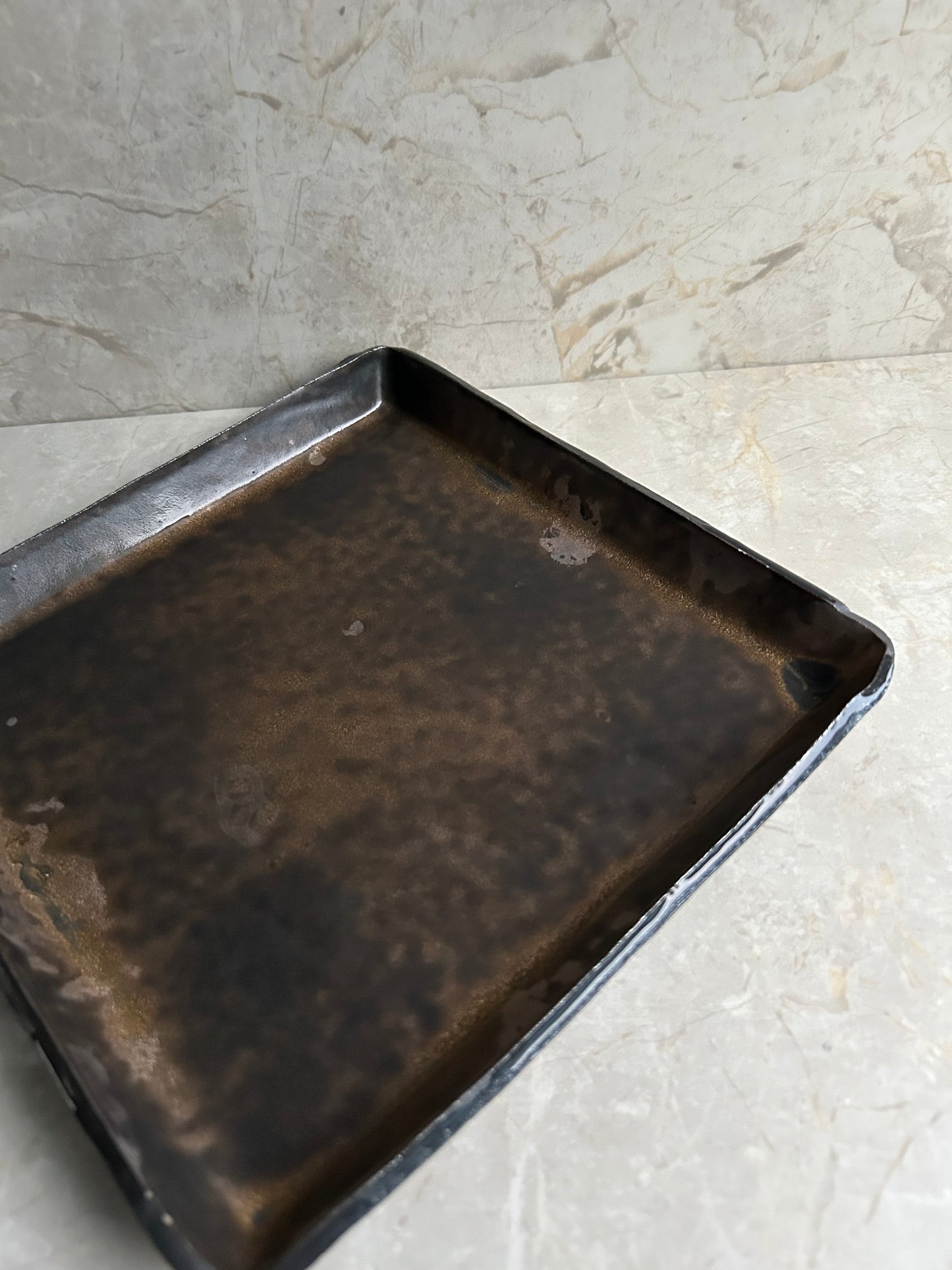 Volcanic Ash Obsidian Field Plate — Handcrafted Japanese Ceramic Serving Plate