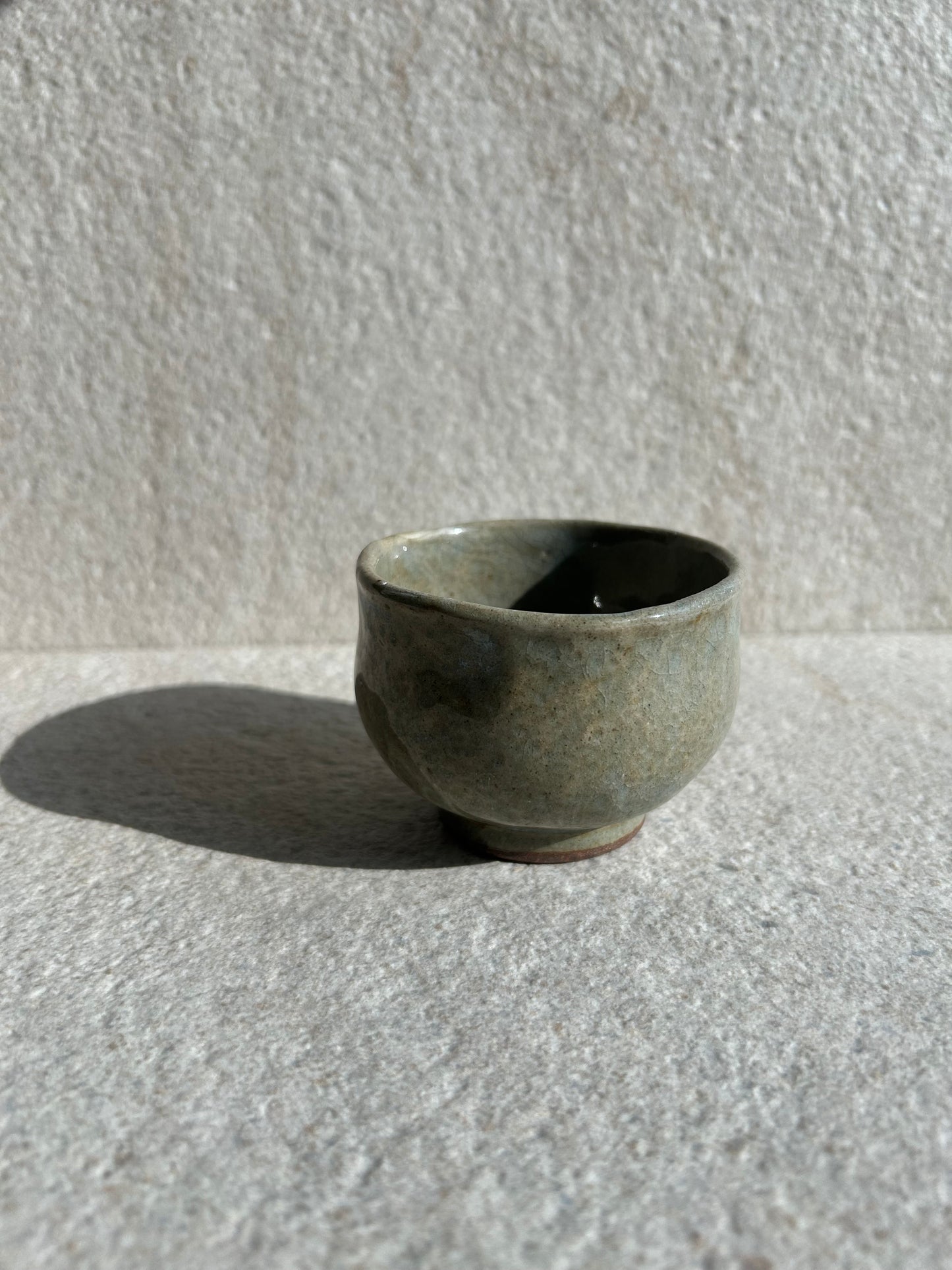 Deep Olive Ash-Glazed Ceramic Vessel — One-of-a-Kind Small Bowl & Art Piece