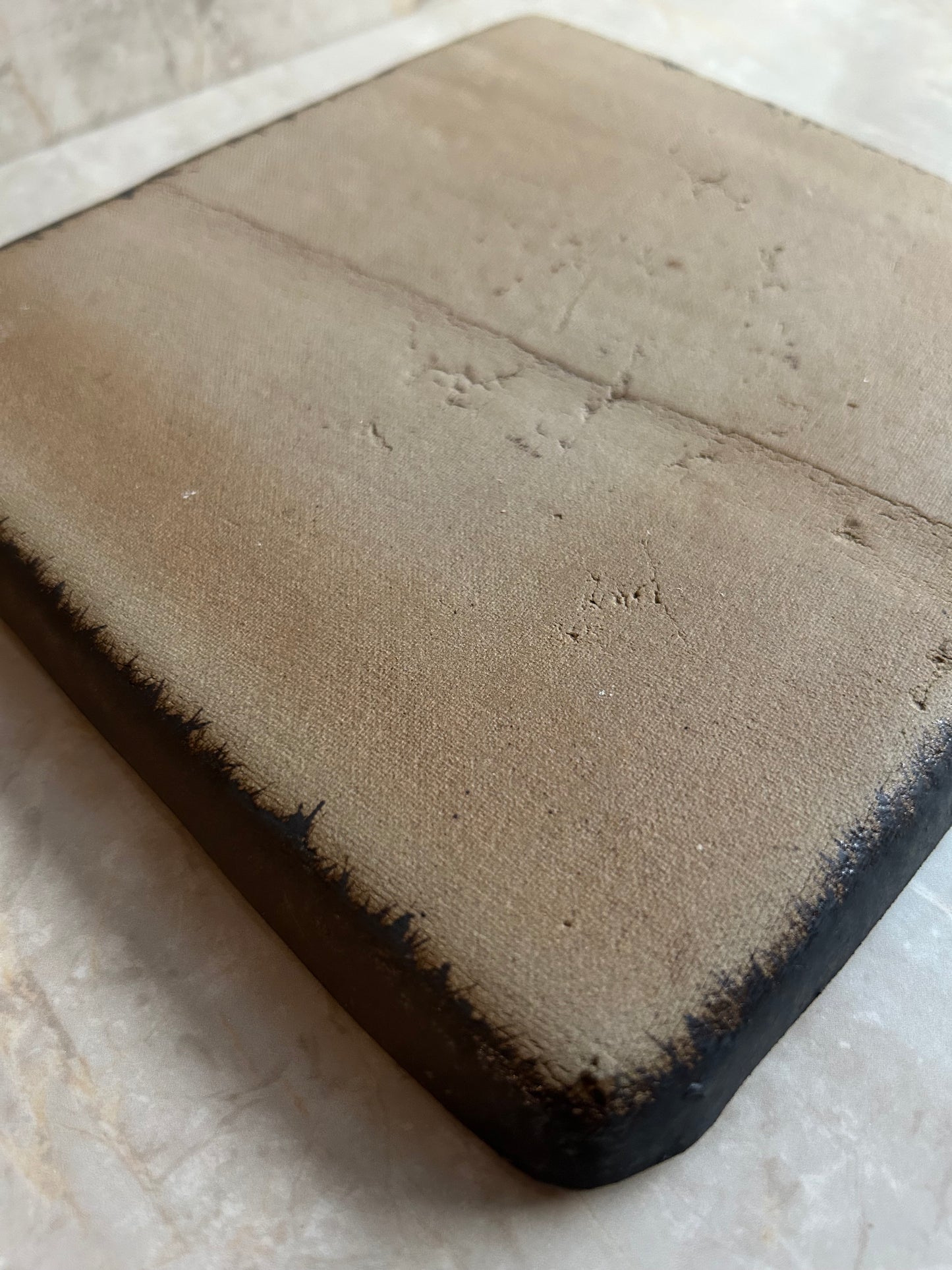 Volcanic Ash Obsidian Field Plate — Handcrafted Japanese Ceramic Serving Plate